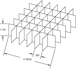 181025 - Cell Divider for Tube Storage Boxes, Cardboard, 10 x 10